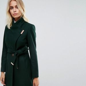 Beautiful Forest Green Ted Baker Long Wrap Coat